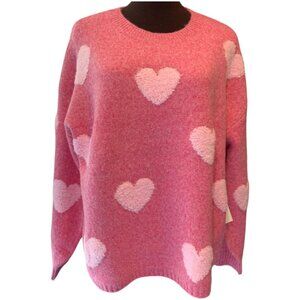 Valentine's Sweater Hearts Soft Pink NWT Small